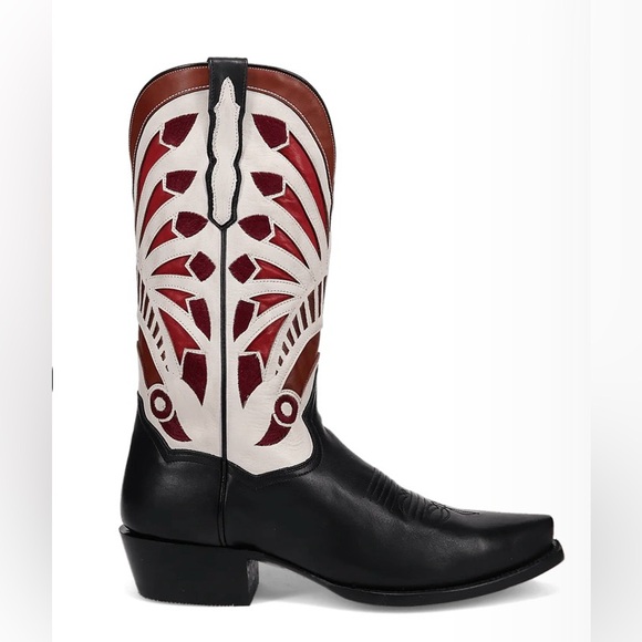 Dan Post Ronan Snip Toe Men’s Black Leather Boot 9EW New With Box & Tags - Picture 2 of 13